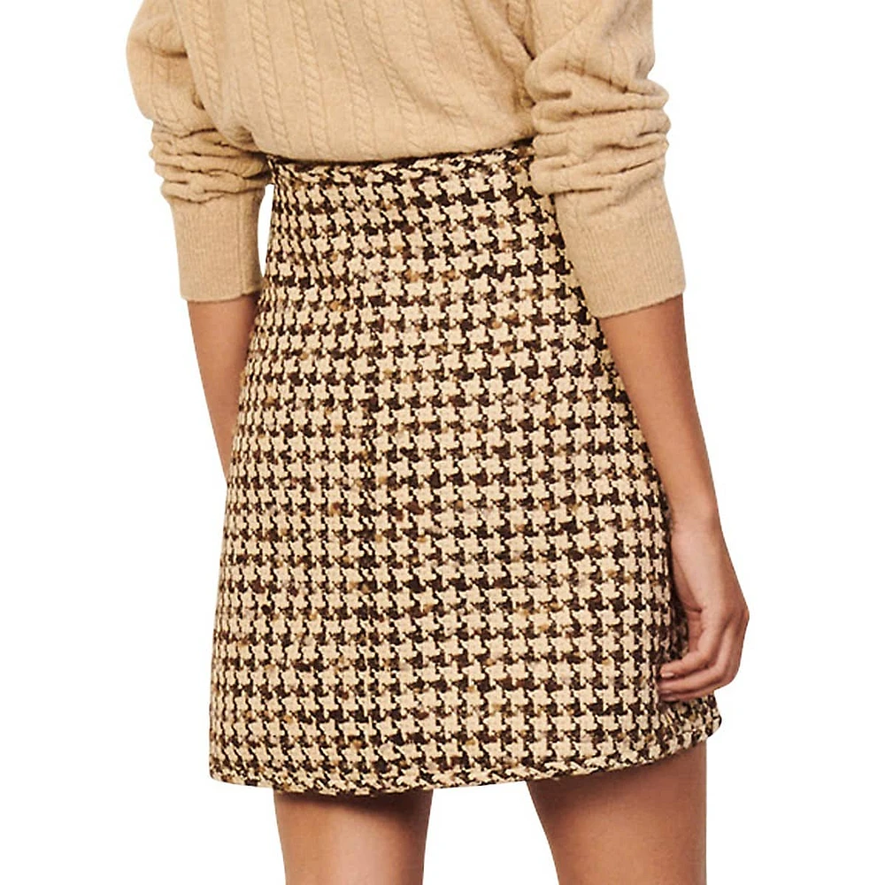 Short Houndstooth Skirt