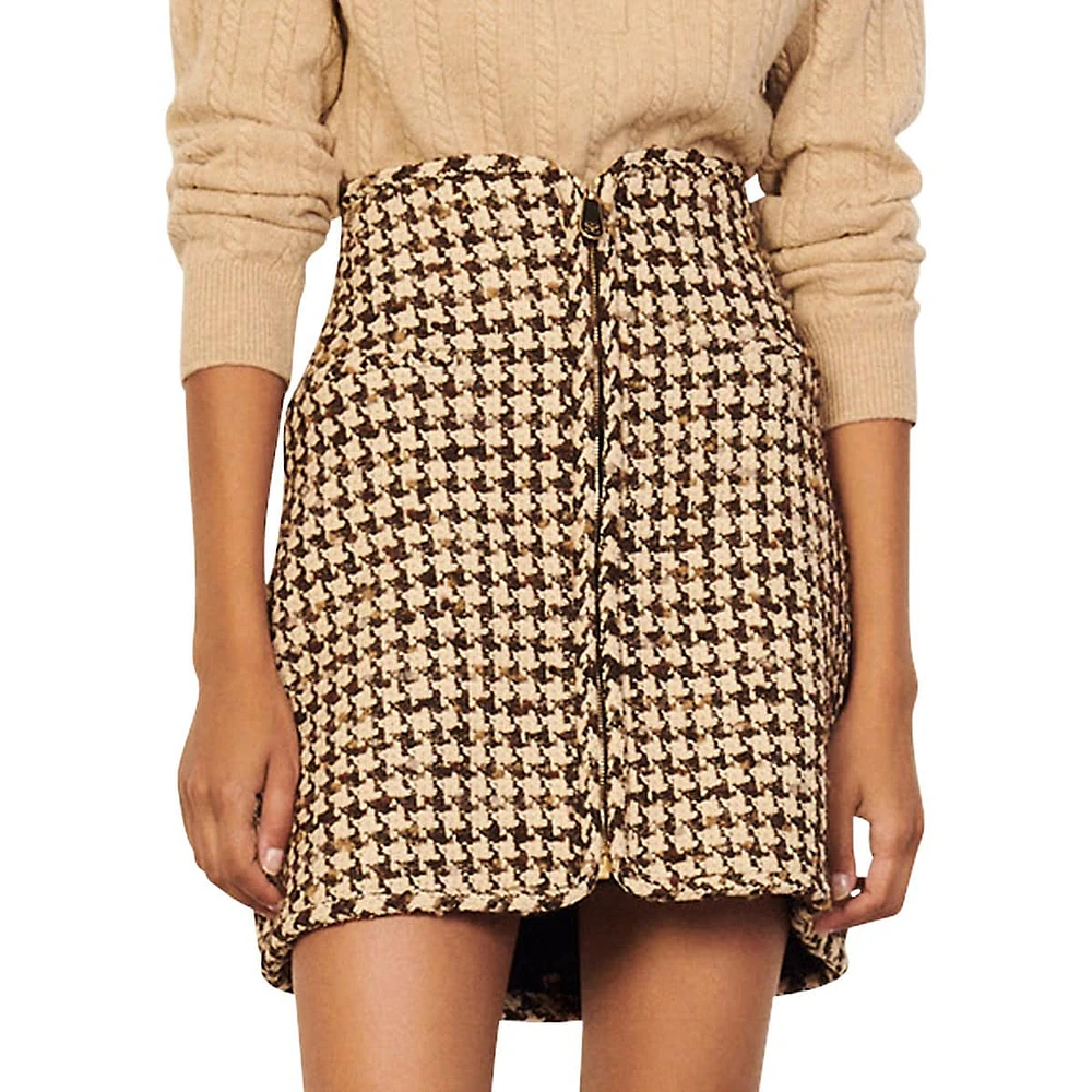 Short Houndstooth Skirt