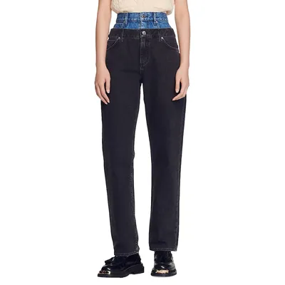 Kitty Mom-Fit Double-Waist Jeans