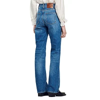 Moore Patch Pocket Faded Flare-Leg Jeans