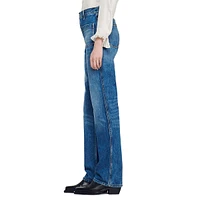 Moore Patch Pocket Faded Flare-Leg Jeans