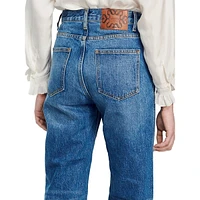 Moore Patch Pocket Faded Flare-Leg Jeans