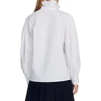 Lisandra Ruffled-Collar Organic Cotton Shirt