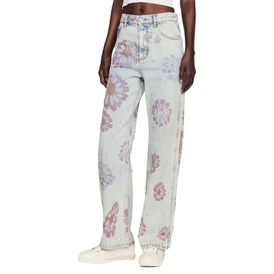 Blossom Embellished High-Waisted Jeans