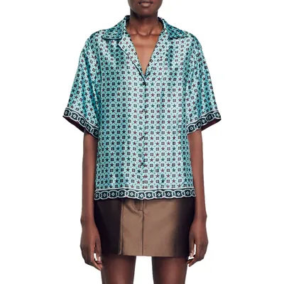 Vanille Satin Short-Sleeve Shirt