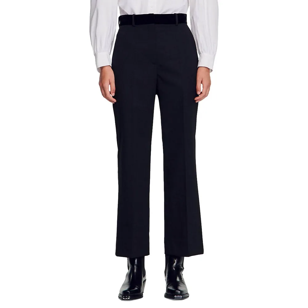 Poete Velvet-Waistband Trousers