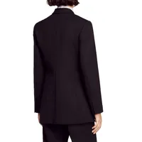 Valois Velvet-Collar Double-Breasted Blazer