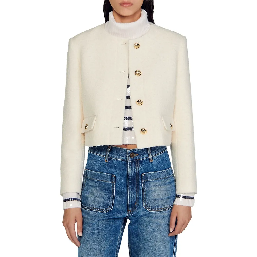 Walle Soft-Knit Crop Blazer