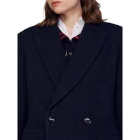 Flufy Bouclé Double-Breasted Coat