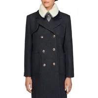 Geena Double-Breasted Wool-Blend Overcoat