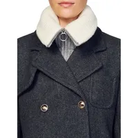 Geena Double-Breasted Wool-Blend Overcoat