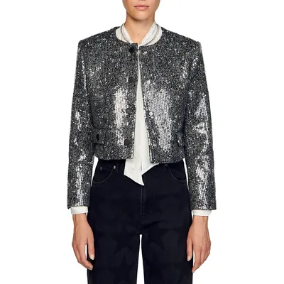 Funn Sequin Cropped Jacket