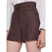 Tomyle Houndstooth Wool-Blend Shorts