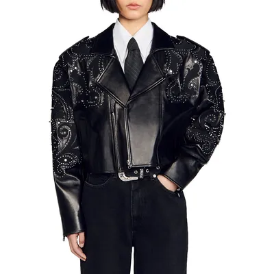 Mariah Studded Leather Jacket