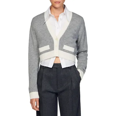 Asria Wool & Cashmere Cropped Cardigan