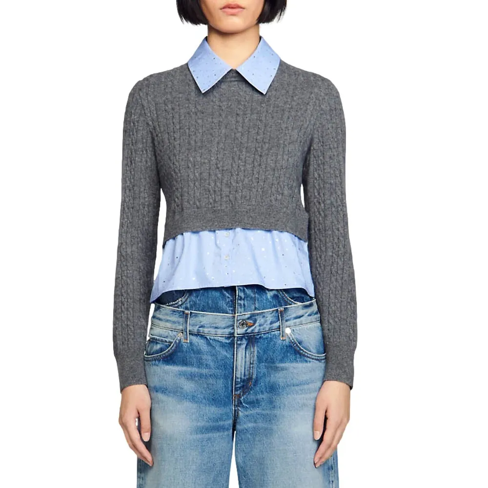 layered shirt sweater