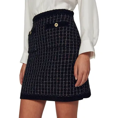 Vella Tweed Lurex Mini Skirt