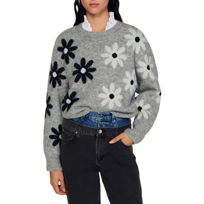 Maguy Wool-Blend Floral Sweater