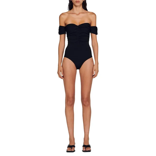 Sandro Sagittaire Off-the-Shoulder Bodysuit