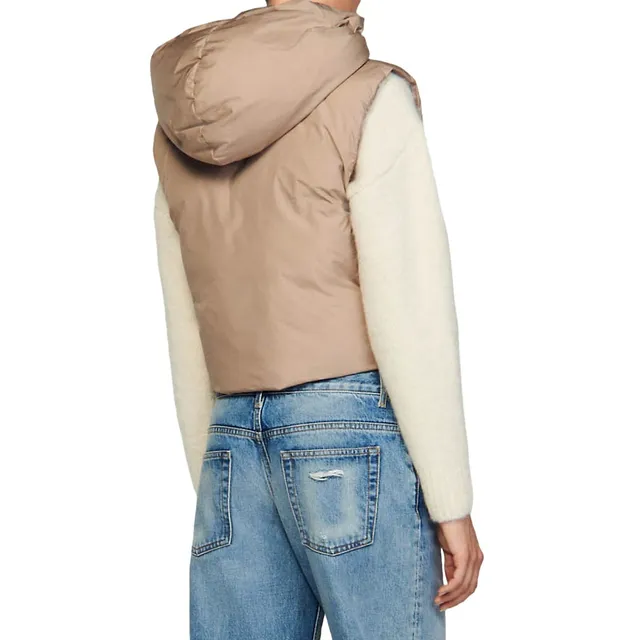 Rib Velour Crop Puffer Vest