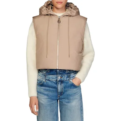 Dovy Hooded Puffer Cropped Vest