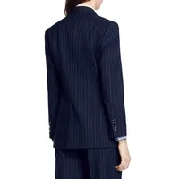 Gia Pinstriped Double-Breasted Blazer