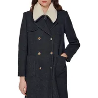 Geena Wool Double-Breasted Offier Coat