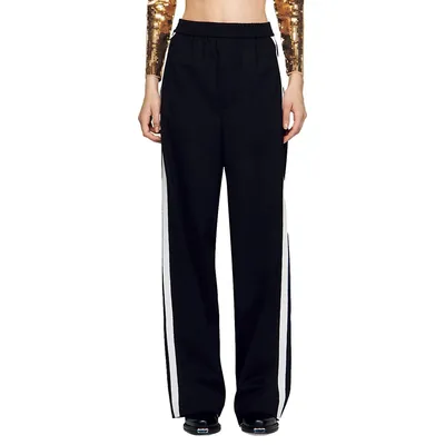 Agnies Side-Striped Pull-On Pants