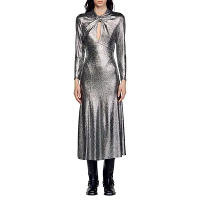 Hanna Knotted Metallic Dress