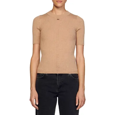 Tina Acrylic & Wool Short-Sleeve Sweater