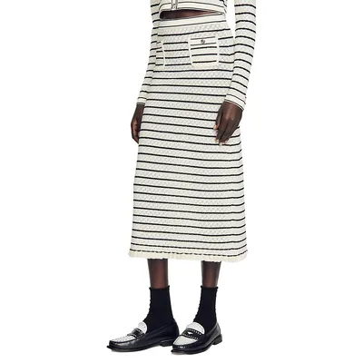 Moline Striped Midi Skirt