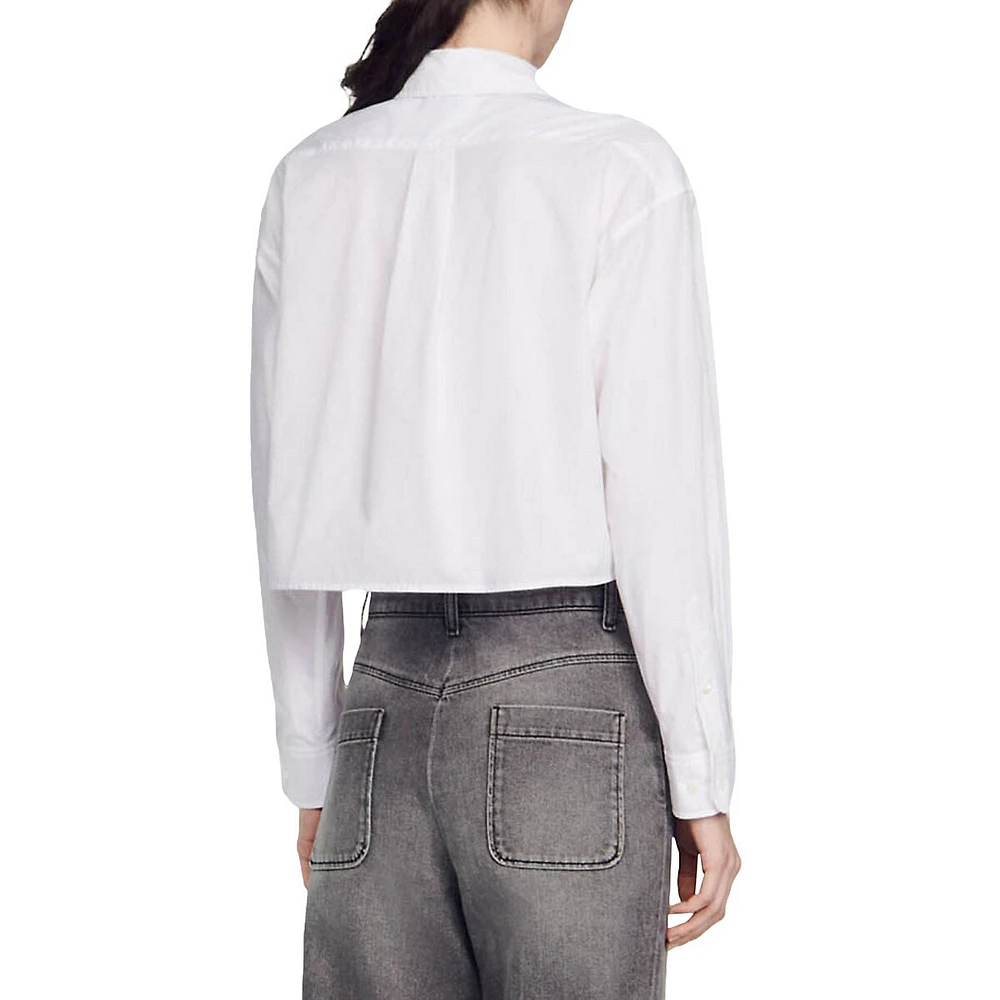 Kim Cropped Poplin Shirt