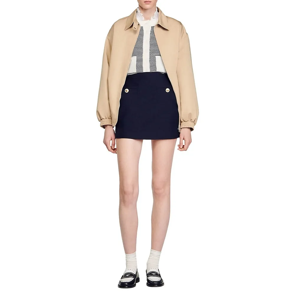 Aless Wool-Blend Twill Mini Skirt