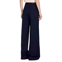 Alessi Wool-Blend Buttoned High-Waist Flare Pants