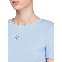 Bee Ribbed Cropped T-Shirt