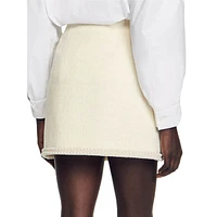 Vayie Bead-Embellished Tweed Skirt
