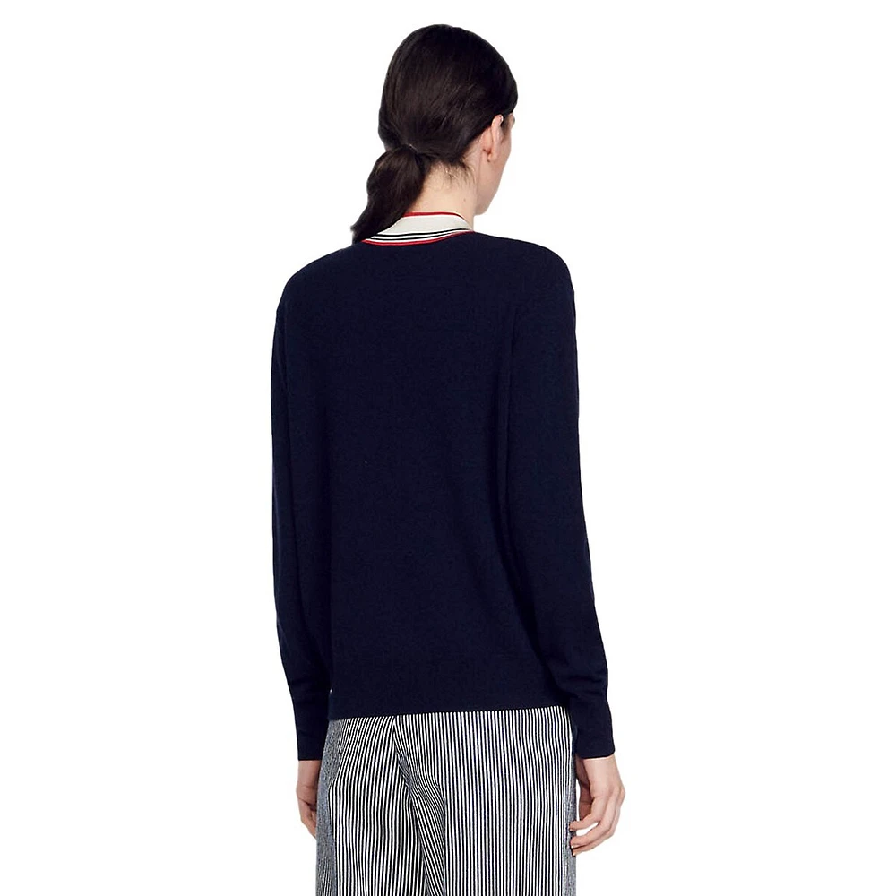 Steven Wool-Cashmere V-Neck Sweater