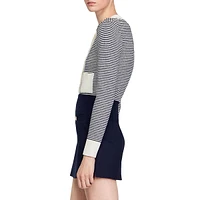 Peny Striped Terry Cardigan