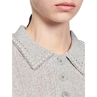 Willy Embellished Wool-Cashmere Blend Polo Sweater