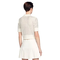 Diams Embellished Crochet-Knit Top