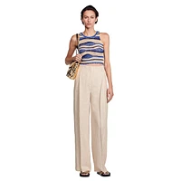 Ronyte Pleated Pinstriped Pants