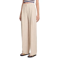 Ronyte Pleated Pinstriped Pants