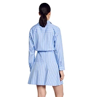 Bridge Pinstriped Poplin Shirt Dress