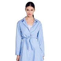 Bridge Pinstriped Poplin Shirt Dress