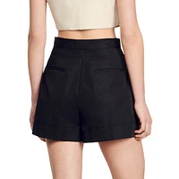 Yann Pleated A-Line Shorts