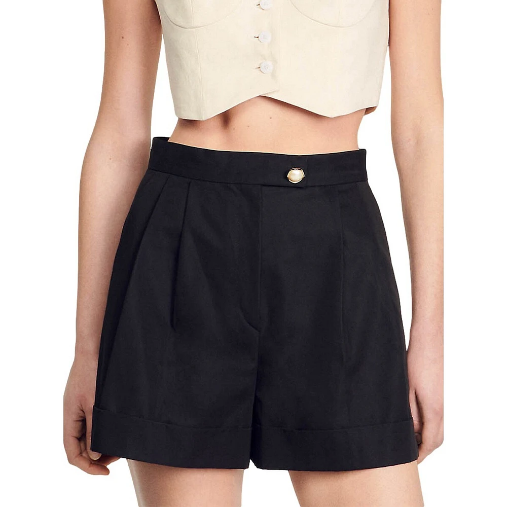 Yann Pleated A-Line Shorts