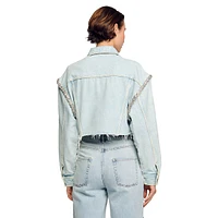 Palom Embellished Cropped Denim Jacket