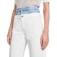 Galina Jeans Two-Tone High-Waist Straight-Leg