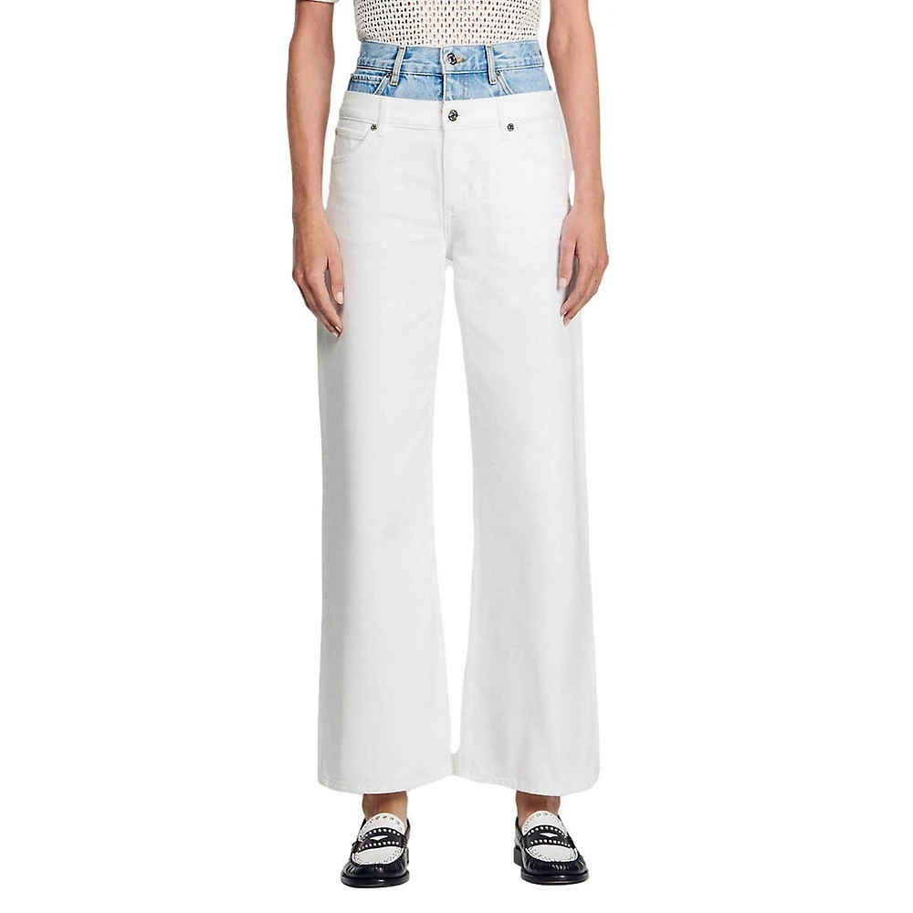 Galina Jeans Two-Tone High-Waist Straight-Leg