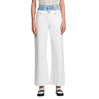 Galina Jeans Two-Tone High-Waist Straight-Leg